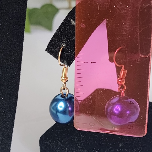 Blue Multi Strand Faux Pearl Necklace and Earrings Set - Picture 9 of 9